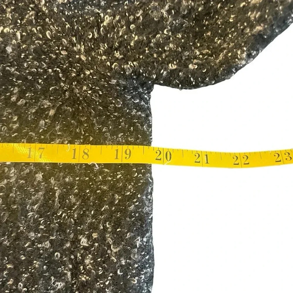 Cathy Daniels Black Gray Tweed Boucle Cardigan Sweater Jacket Full Zip Medium - Picture 5 of 10